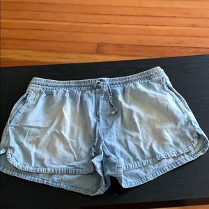 Aerie drawstring denim shorts size large